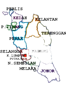 Map of Kuala Lumpur, Malaysia