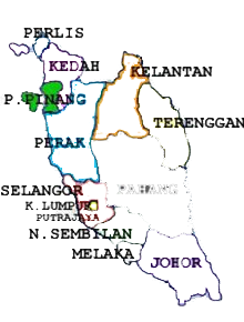 Map of Penang, Malaysia