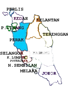 Map of Perak, Malaysia