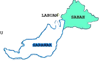 Map of Sabah, Malaysia